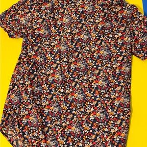 Crewcuts Floral shirt sleeved button collard shirt